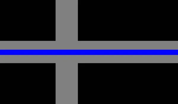 Bovenaanzicht Van Blue Line Zweedse Vlag Geen Vlaggenmast Vliegtuigontwerp Indeling — Stockfoto