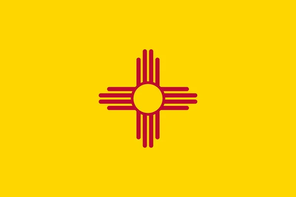新墨西哥国旗的最高视图 没有旗杆 平面设计 国旗背景 — 图库照片