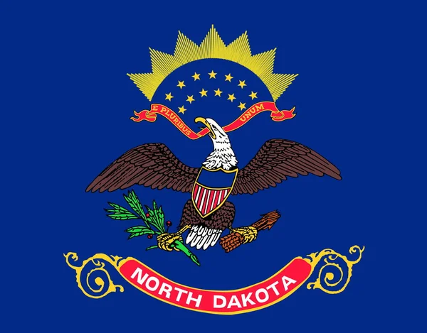 北达科他州国旗的最高视图 没有旗杆 平面设计 国旗背景 — 图库照片