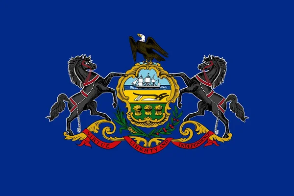 宾夕法尼亚国旗的头像 没有旗杆 平面设计 国旗背景 — 图库照片