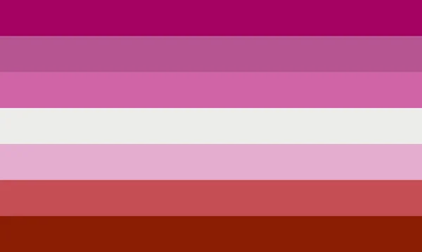 没有嘴唇 没有旗杆的唇膏女同性恋国旗的顶部视图 平面设计 国旗背景 自由和爱的概念 骄傲的一个月 行动主义 社区和自由 — 图库照片