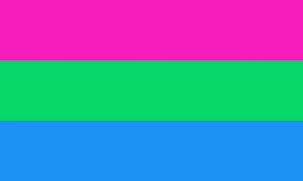 Polysexuality Pride 깃대는 비행기 플래그 자유와 사랑의 프라이드 행동주의 — 스톡 사진
