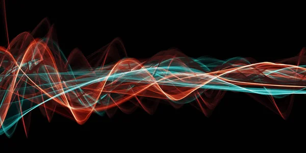 Soyut Parlayan Çizgiler Arkaplanı Dalgalı Neon Hat Yapısı Ses Dalgası — Stok fotoğraf