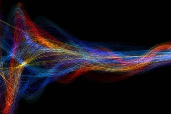 抽象的な輝線の背景 波はネオンライン構造を形成します 音波のリズムパルスの背景 火災波炎デジタル音波イコライザー 技術と地震波の概念 — ストック写真