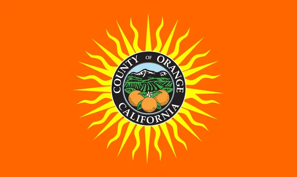 Ovanifrån County Orange Kalifornien Flagga Usa Ingen Flaggstång Plandesign Layout — Stockfoto