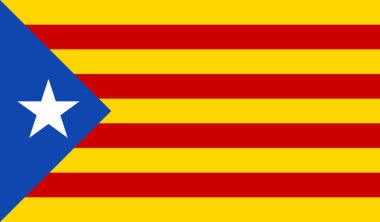 Estelada blava bayrağının üst görüntüsü, bayrak direği yok. Uçak tasarımı, tasarım. Bayrak arkaplanı.