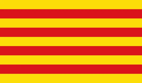 Верхній Вигляд Прапора Каталонії Флагштока Плановий Дизайн Макет Фото Прапора — стокове фото