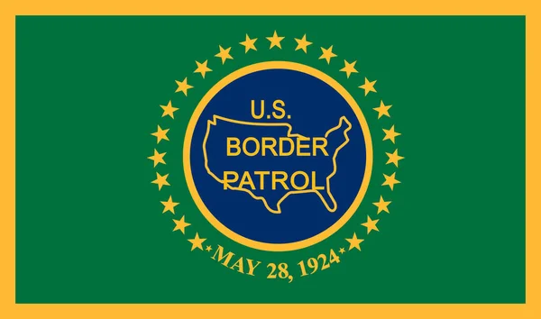 2021年5月 白俄罗斯 明斯克 美国边境巡逻队旗帜全景 无旗杆 平面设计 国旗背景 — 图库照片