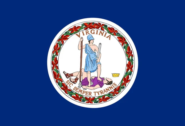 Верхній Вид Прапор Вірджинії Флагштока Плановий Дизайн Макет Фото Прапора — стокове фото