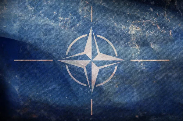 Minsk Bělorusko Květen 2021 Pohled Shora Retro Vlajku Nato Grunge — Stock fotografie