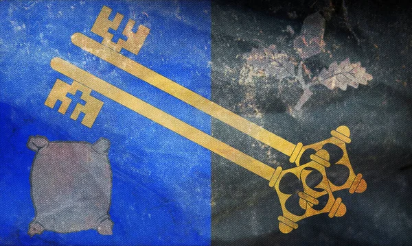 Vue Dessus Drapeau Rétro Comté Surrey Avec Texture Grunge Pas — Photo