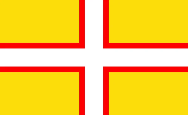 Ovanifrån Saint Wites Cross County Storbritannien Flagga Grevskapet Förenade Kungariket — Stockfoto