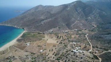 Yunanistan 'ın Kiklad adasındaki Ios adasındaki Mylopotas gökyüzünden görüldü
