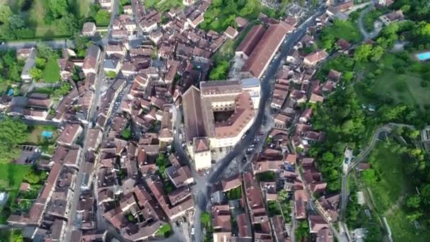 Village Saint Cyprien Perigord Frankrike Sett Från Himlen — Stockvideo