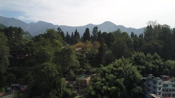 Gangtok Stad Sikkim Indien Sett Från Himlen — Stockvideo