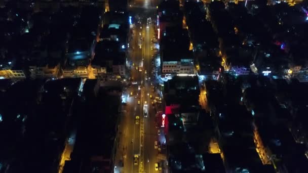 Nova Deli Cidade Noite Índia Vista Céu — Vídeo de Stock