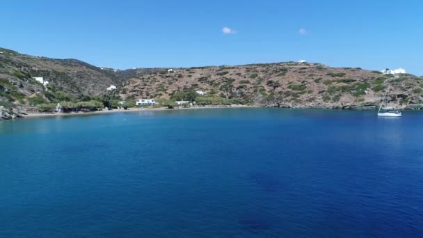 Apokofto Strand Chrisopigi Bei Faros Auf Der Insel Sifnos Den — Stockvideo