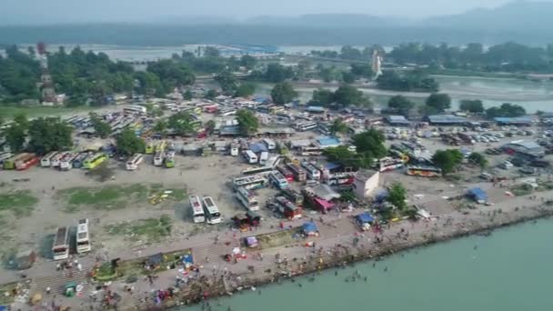 Staden Haridwar Staten Uttarakhand Indien Sett Från Himlen — Stockvideo