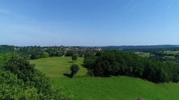 Belves Dorf Perigord Frankreich Vom Himmel Aus Gesehen — Stockvideo