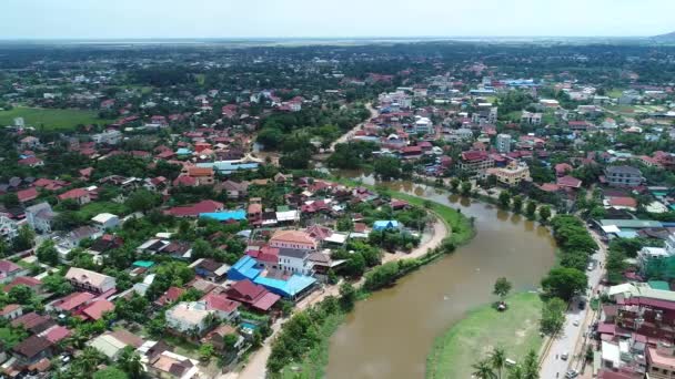 Město Siem Reap Kambodži Spatřeno Nebe — Stock video