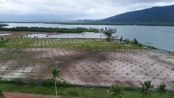 Αλιευτικό Χωριό Κοντά Sihanoukville Στην Καμπότζη Δει Από Τον Ουρανό — Αρχείο Βίντεο
