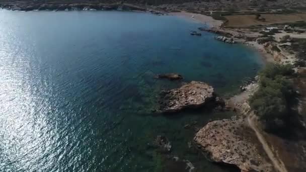 Playa Aliko Isla Naxos Las Cícladas Grecia Visto Desde Cielo — Vídeo de stock