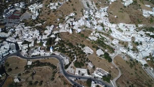 Apollonia Dorf Auf Der Insel Sifnos Den Kykladen Griechenland Luftaufnahme — Stockvideo