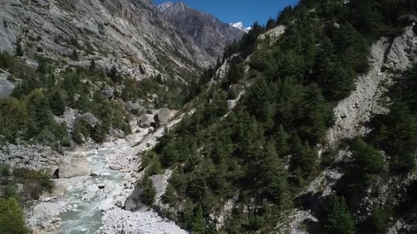 Gangotri Dalen Delstaten Uttarakhand Indien Sett Från Himlen — Stockvideo