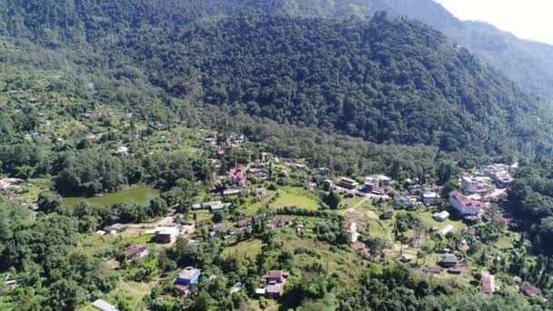 Yuksom Delstaten Sikkim Indien Sett Från Himlen — Stockvideo