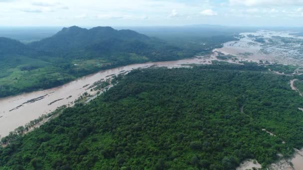 000 Öar Nära Don Det Södra Laos Sett Från Himlen — Stockvideo