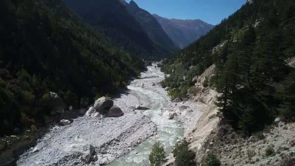 Dolina Gangotri Stanie Uttarakhand Indiach Widziana Nieba — Wideo stockowe