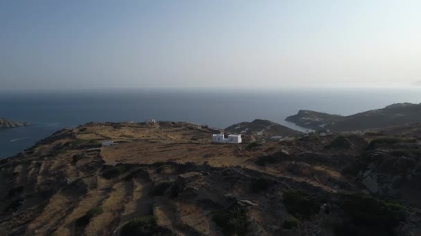 Mylopotas Sull Isola Ios Nelle Cicladi Grecia Visto Dal Cielo — Video Stock