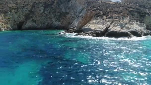 Psili Ammos Beach Serifos Island Cyclades Greece Seen Sky — Stock Video