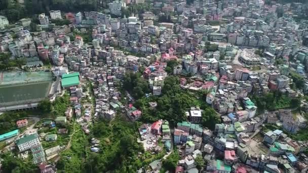 Stad Gangtok Sikkim India Gezien Vanuit Lucht — Stockvideo