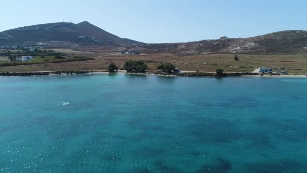Plage Piperi Naoussa Sur Île Paros Dans Les Cyclades Grèce — Video
