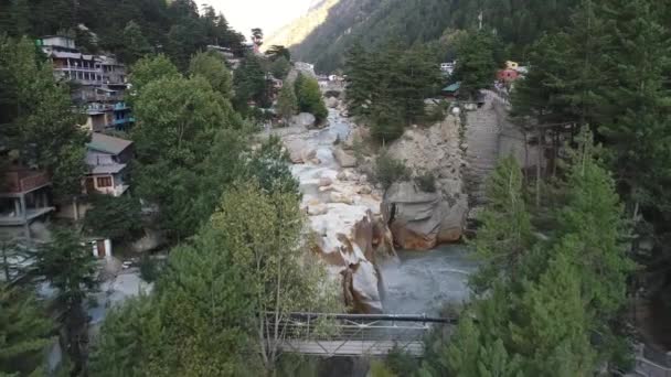 Pueblo Gangotri Estado Uttarakhand India Visto Desde Cielo — Vídeo de stock