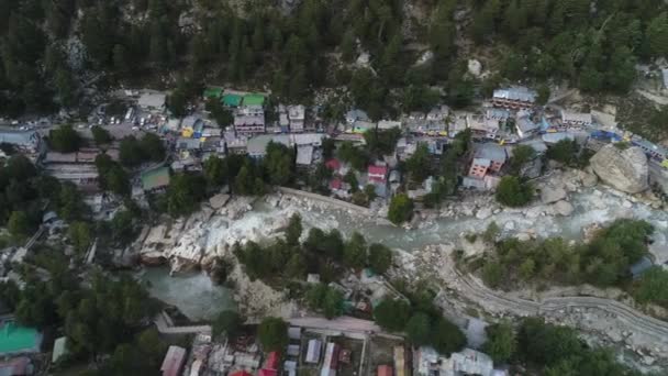 Satul Gangotri Din Statul Uttarakhand Din India Văzut Cer — Videoclip de stoc