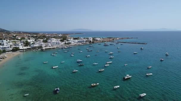 Yunanistan Kiklad Adasındaki Naxos Adasındaki Aliki Plajı Gökyüzünden Görüldü — Stok video