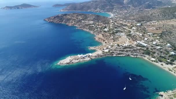 Monastery Chrisopigi Faros Island Sifnos Cyclades Greece — Stock Video