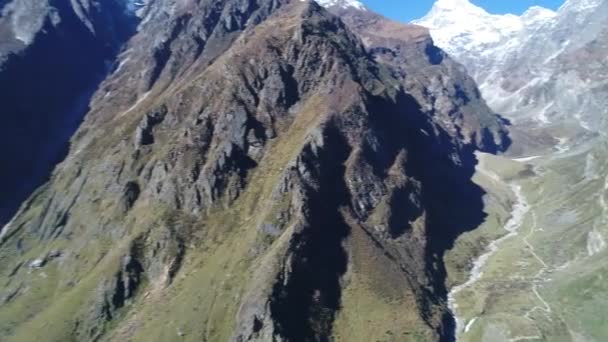 Cidade Badrinath Estado Uttarakhand Índia Visto Céu — Vídeo de Stock