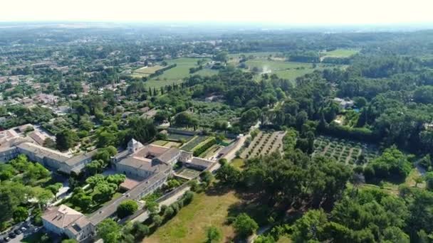 Saint Paule Mausole Monastery Saint Remy Provence Seen Sky — Stock Video