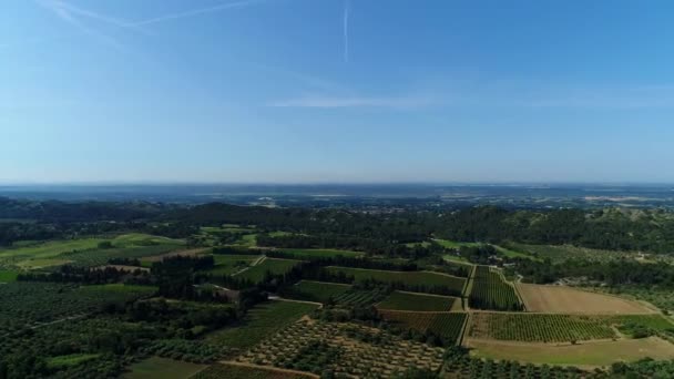 Fransa Les Baux Provence Yakınlarında Gökyüzünden Alpilles Doğal Parkı — Stok video