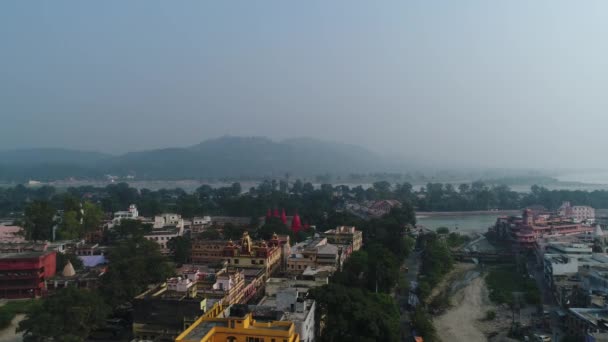 Город Харидвар Штата Уттаракханд Индии Видимый Неба — стоковое видео