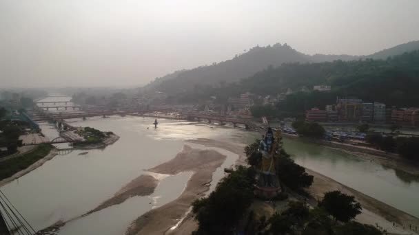 Cidade Haridwar Estado Uttarakhand Índia Visto Céu — Vídeo de Stock