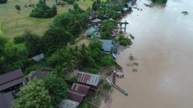 Güney Laos 'taki Don Det yakınlarında gökyüzünden görünen 4000 ada.