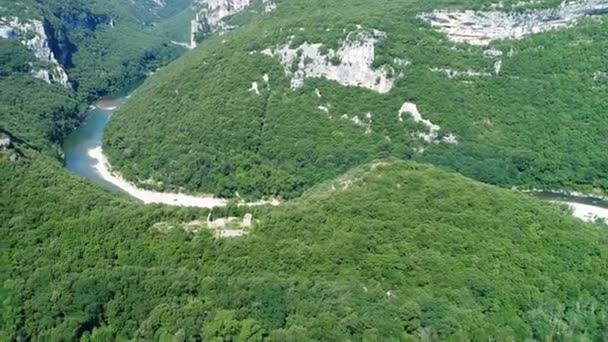 Las Gargantas Del Ardeche Francia Vistas Desde Cielo — Vídeos de Stock