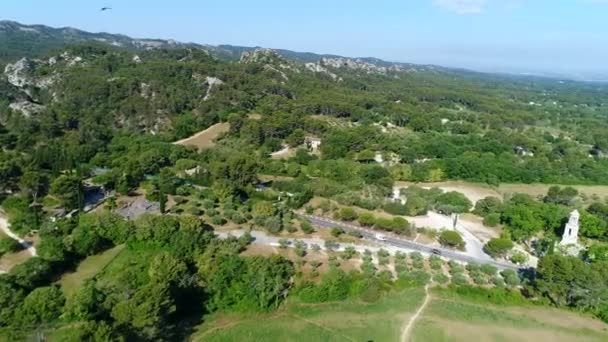 Dorp Les Baux Provence Bouches Rhone Frankrijk Vanuit Lucht — Stockvideo