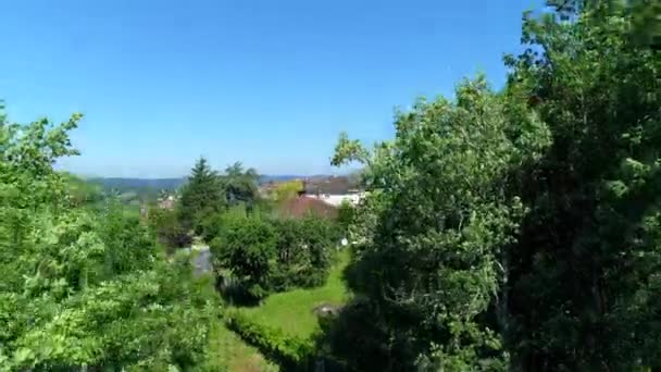 Fransa Nın Perigord Noir Bölgesindeki Domme Köyü Gökyüzünden Görüldü — Stok video