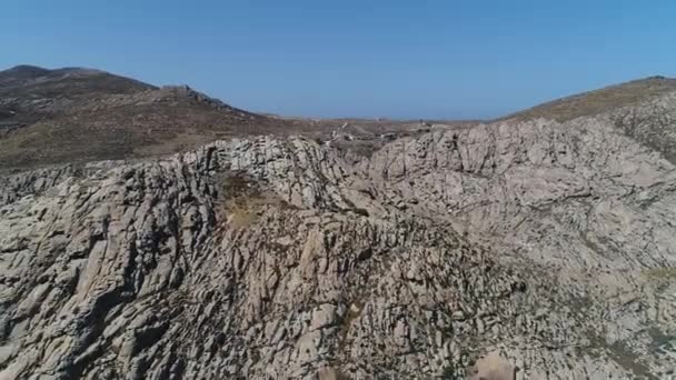 Playa Kolimpithres Isla Paros Las Cícladas Grecia Vista Desde Cielo — Vídeo de stock