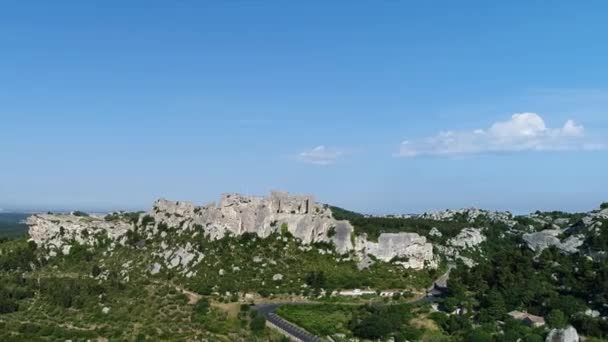 Pueblo Les Baux Provence Bouches Rhone Francia Desde Cielo — Vídeo de stock